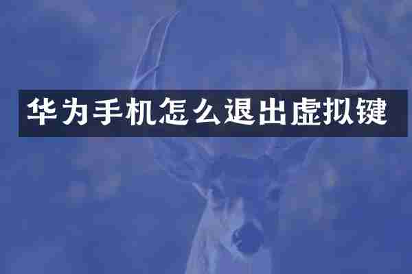 华为手机怎么退出虚拟键