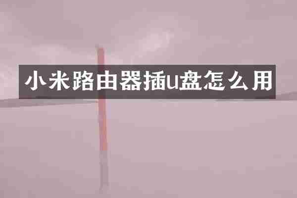小米路由器插u盘怎么用