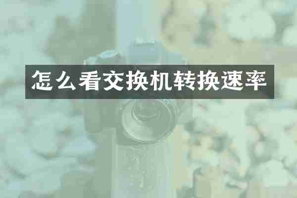 怎么看交换机转换速率