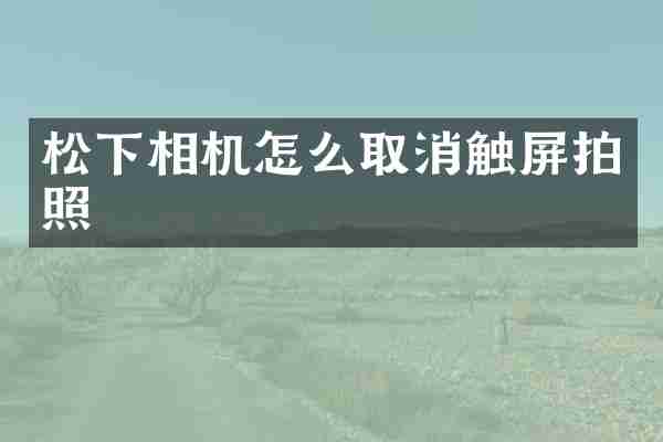 松下相机怎么取消触屏拍照