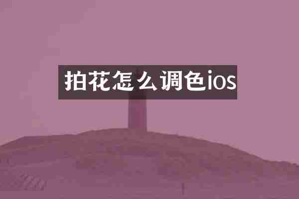 拍花怎么调色ios