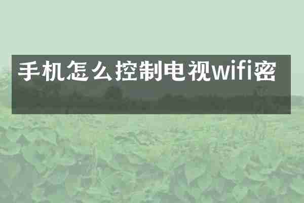 手机怎么控制电视wifi密码