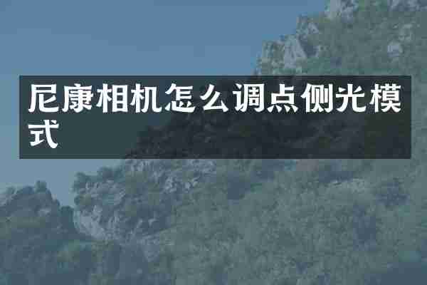 尼康相机怎么调点侧光模式