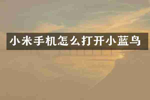 小米手机怎么打开小蓝鸟