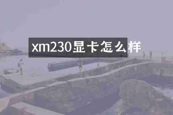 xm230显卡怎么样