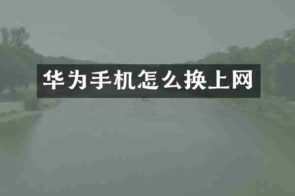 华为手机怎么换上网