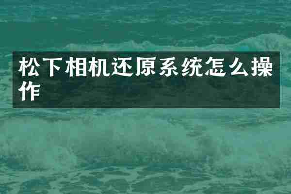 松下相机还原系统怎么操作