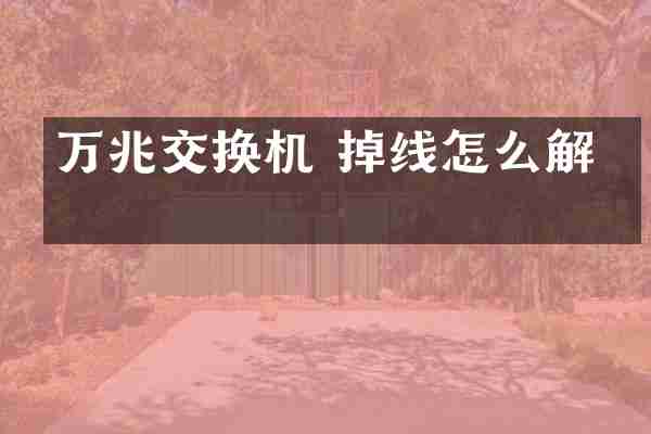 万兆交换机 掉线怎么解决