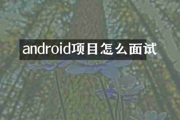 android项目怎么面试