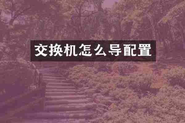交换机怎么导配置