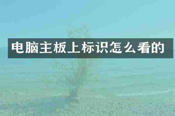 电脑主板上标识怎么看的