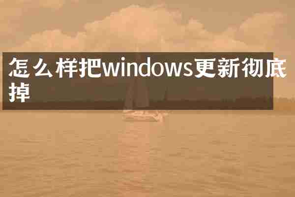 怎么样把windows更新彻底关掉