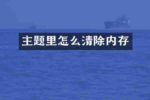 主题里怎么清除内存