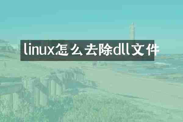 linux怎么去除dll文件