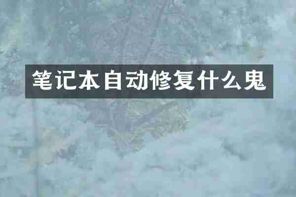 笔记本自动修复什么鬼