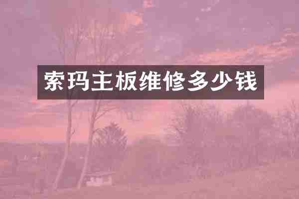 索玛主板维修多少钱
