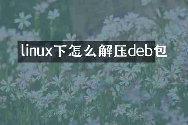 linux下怎么解压deb包