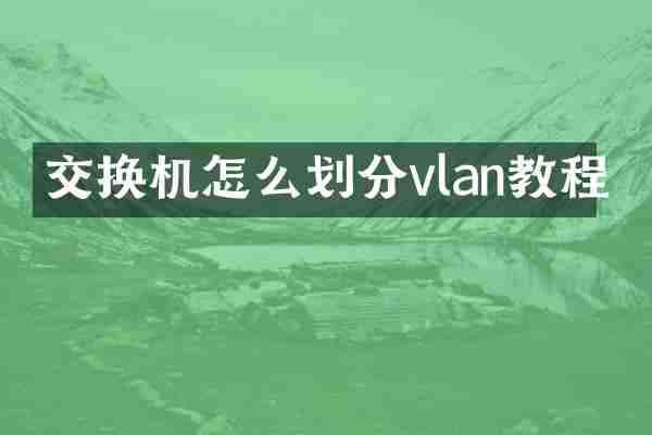 交换机怎么划分vlan教程