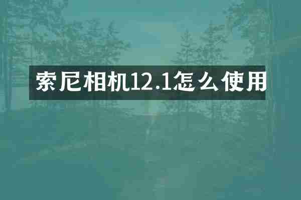 相机12.1怎么使用