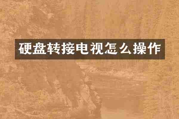硬盘转接电视怎么操作