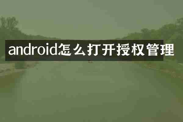 android怎么打开授权管理