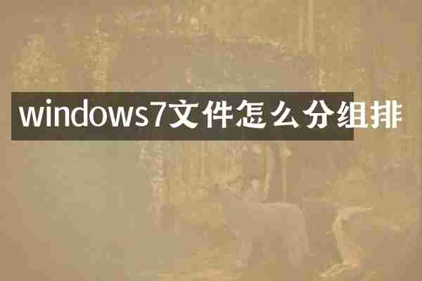 windows7文件怎么分组排