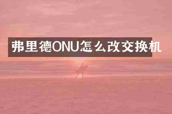 弗里德ONU怎么改交换机