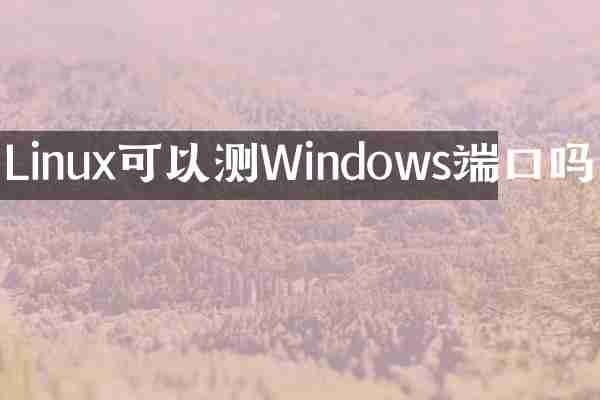 Linux可以测Windows端口吗