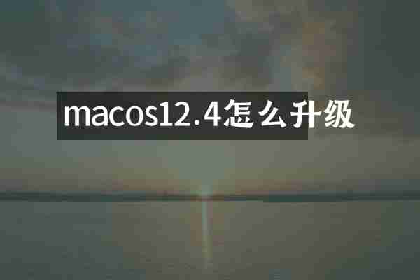 macos12.4怎么升级