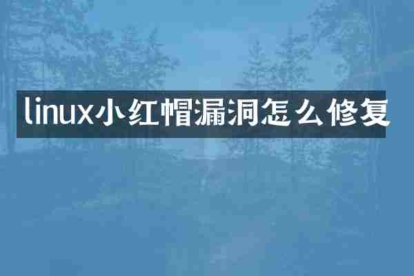 linux小红帽漏洞怎么修复