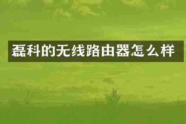 磊科的无线路由器怎么样