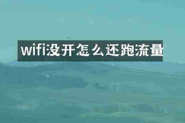 wifi没开怎么还跑流量