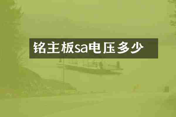 铭瑄主板sa电压多少
