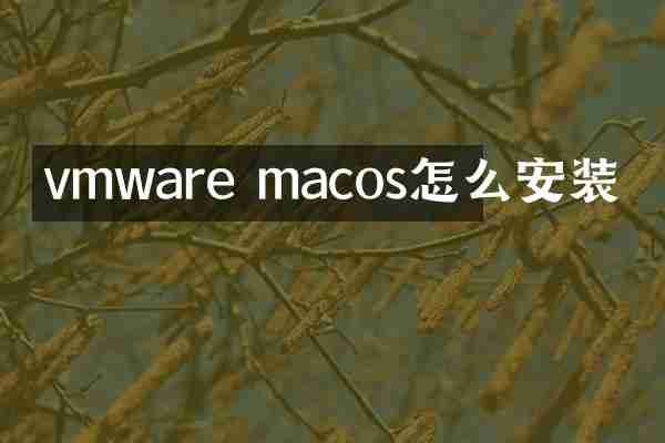vmware macos怎么安装
