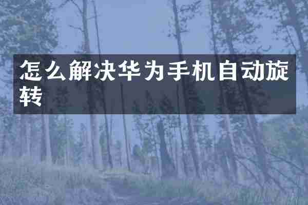 怎么解决华为手机自动旋转