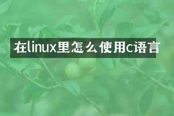 在linux里怎么使用c语言