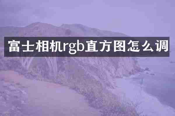 富士相机rgb直方图怎么调