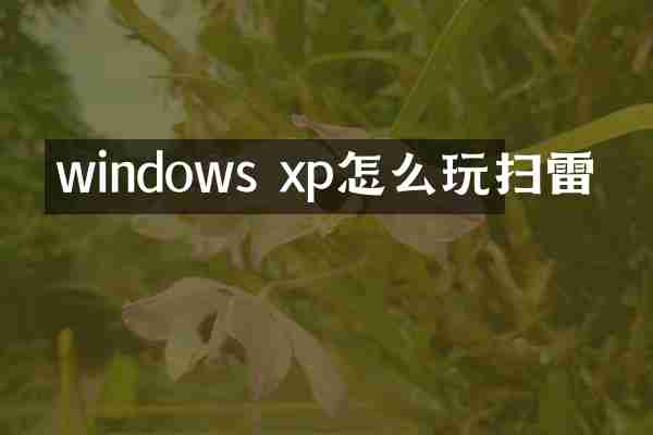 windows xp怎么玩扫雷
