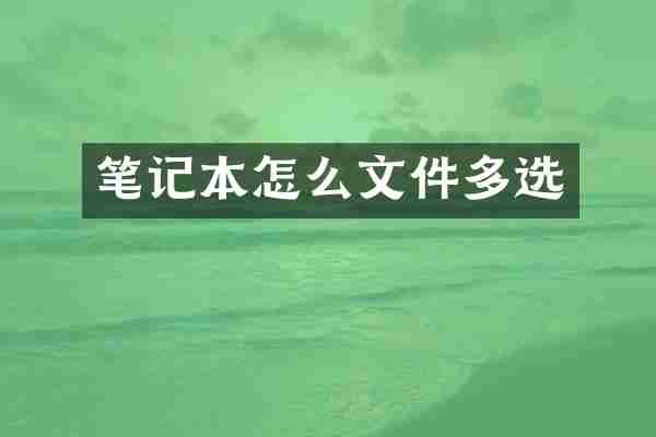 笔记本怎么文件多选