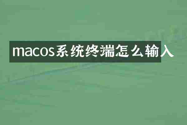 macos系统终端怎么输入