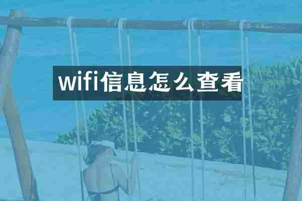 wifi信息怎么查看
