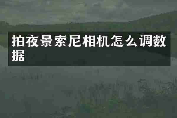 拍夜景相机怎么调数据