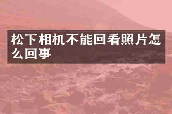 相机不能回看照片怎么回事