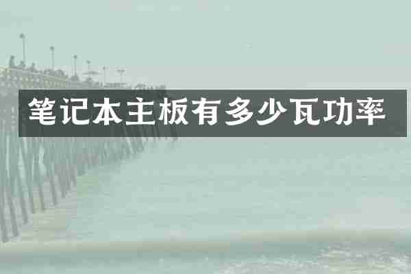 笔记本主板有多少瓦功率