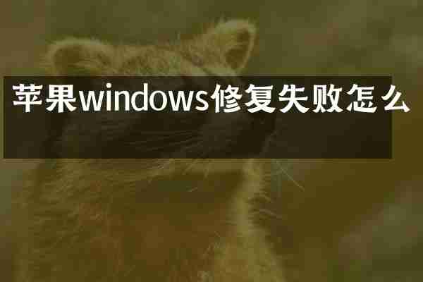 苹果windows修复失败怎么办