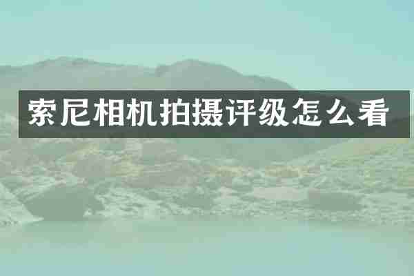 索尼相机拍摄评级怎么看
