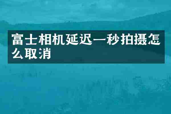 富士相机延迟一秒拍摄怎么取消