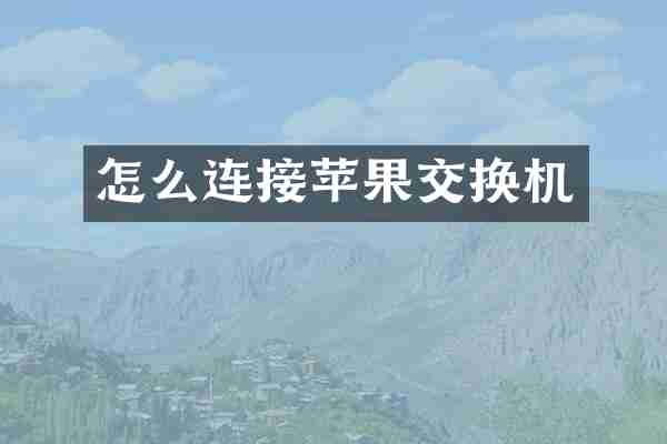怎么连接苹果交换机