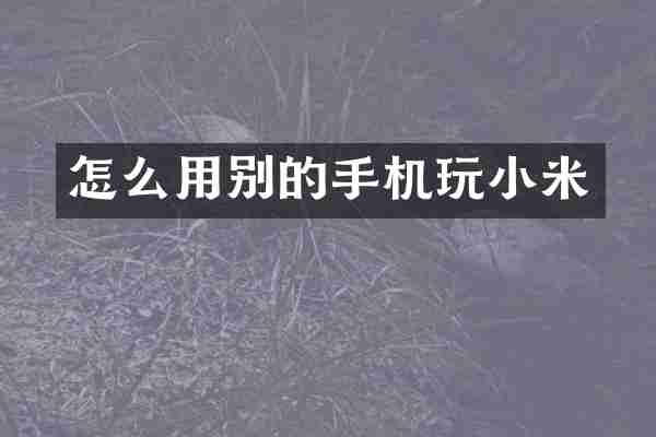 怎么用别的手机玩小米