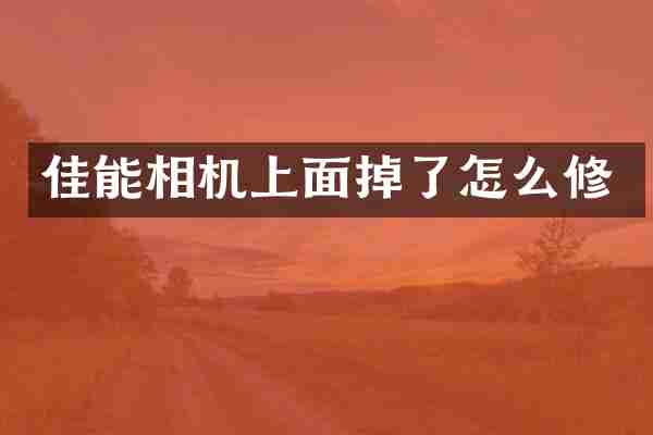 佳能相机上面掉了怎么修